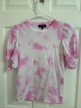 Generation Love Pink & White Tie-Dye Puff Sleeve Tee